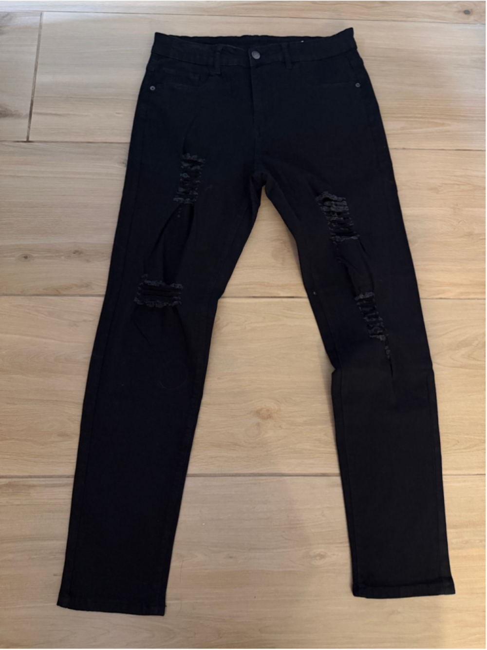 NEW Men's Black Distressed Skinny Jeans 32/30
